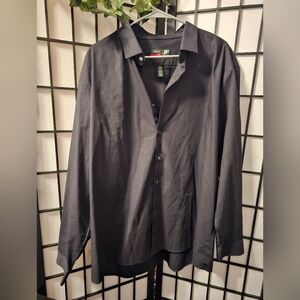 JF J.Ferrar‎ Stretch Slim Shirt, Black,  XXL, 18-18-1/2 (34-35)